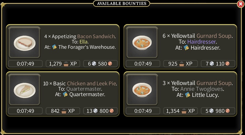 Chef Bounty Board location for quick silver in Brighter Shores Episode 1