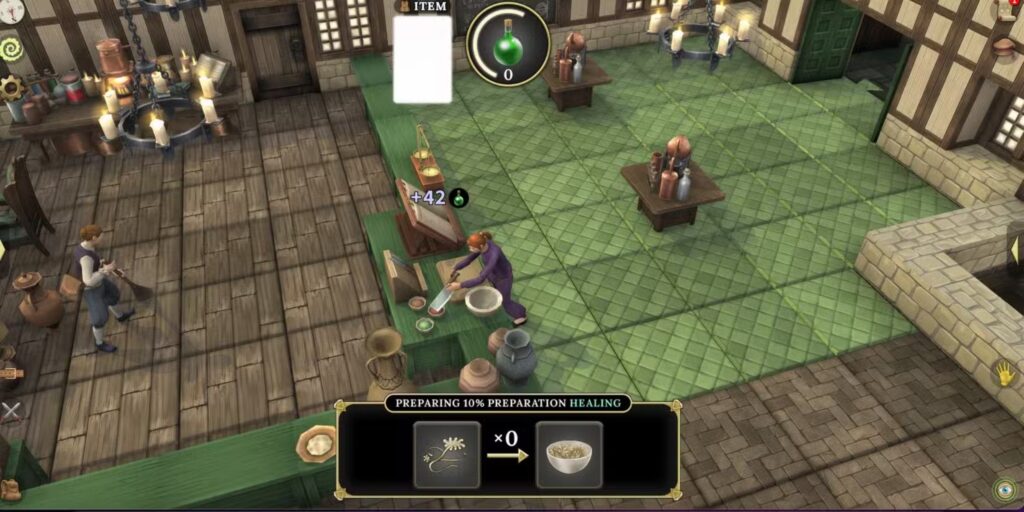 Brighter Shores alchemy guide Hopeport station preparing 10 percent healing potion
