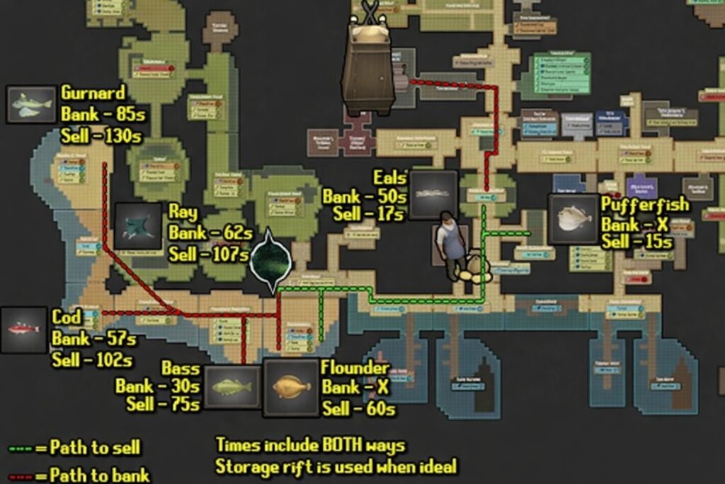 Best fishing spots in Brighter Shores Hopeport map for leveling Fisher