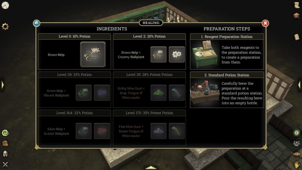 Brighter Shores alchemy leveling guide Apothecary crafting loop and bottle vendor