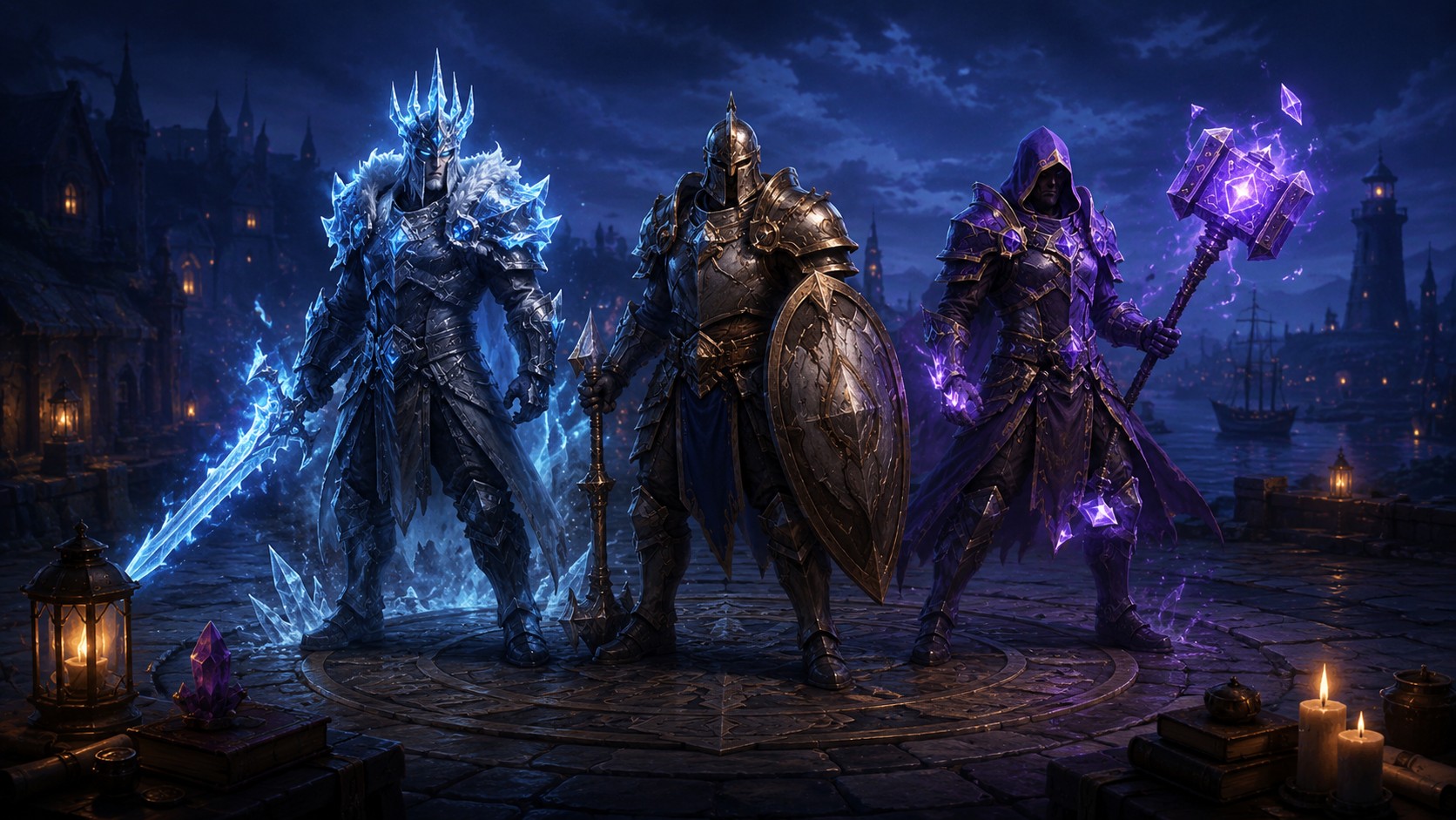 Fantasy class comparison illustration for choosing a Brighter Shores class