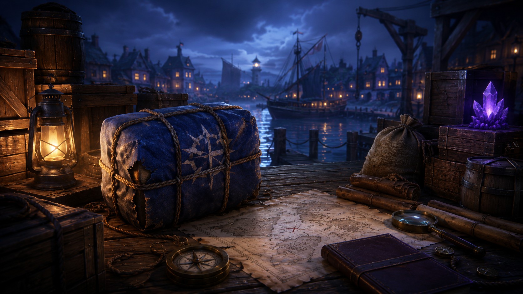 Harbor shipment illustration for the Brighter Shores The Lost Shipment quest guide