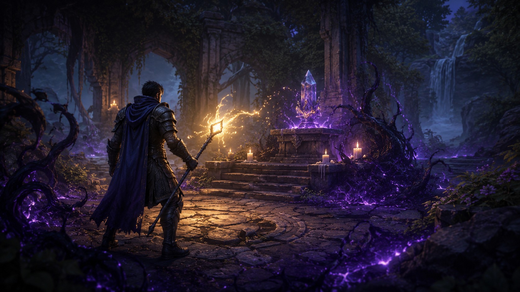 Dark fantasy corruption scene illustration for the Brighter Shores Nullify the Corruption guide