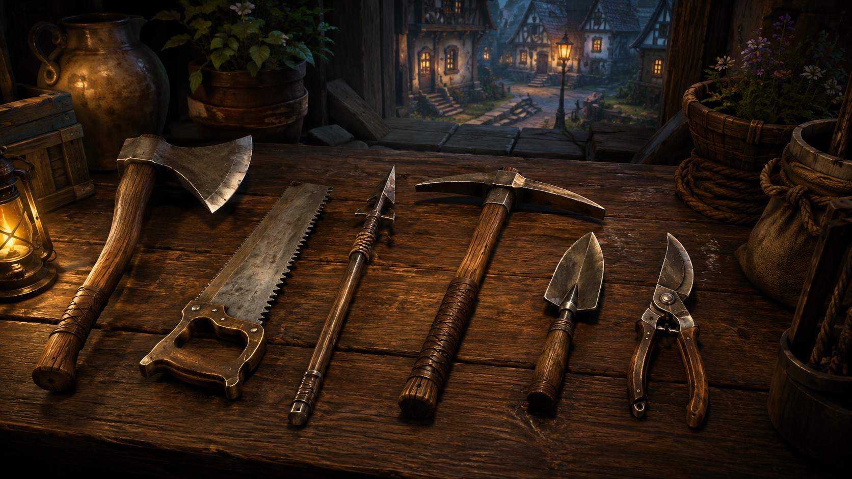 Fantasy tool table illustration for Brighter Shores tool locations