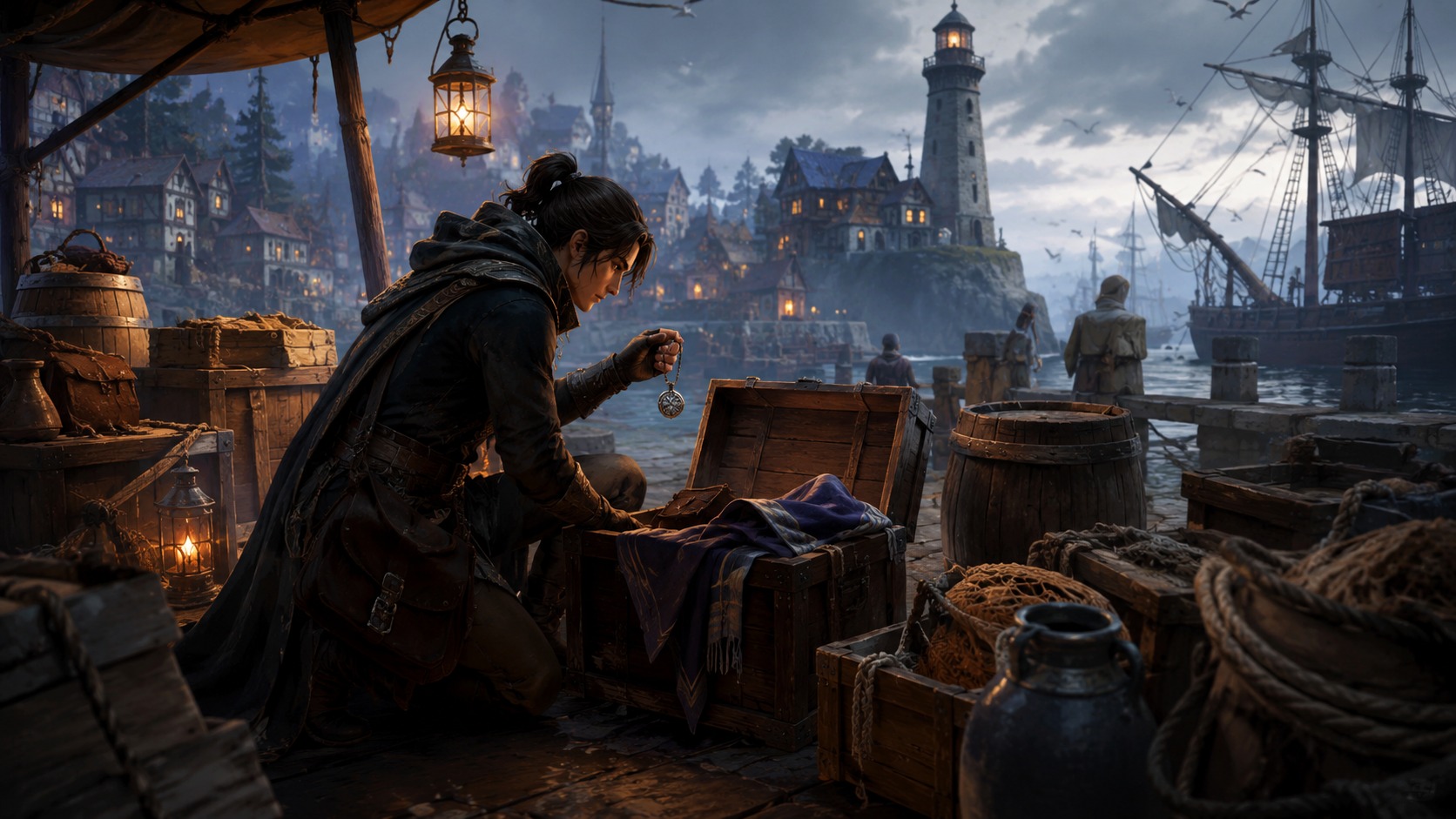 Harbor search illustration for a Brighter Shores Lost and Found quest guide