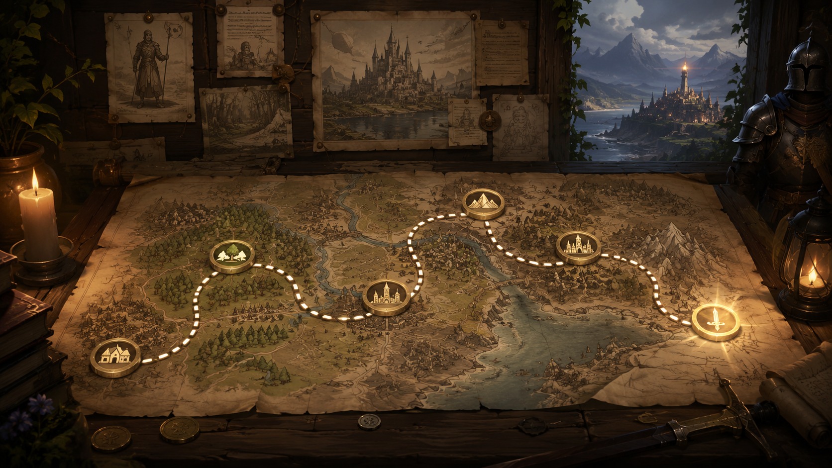 Main quest path illustration for a Brighter Shores main quest guide